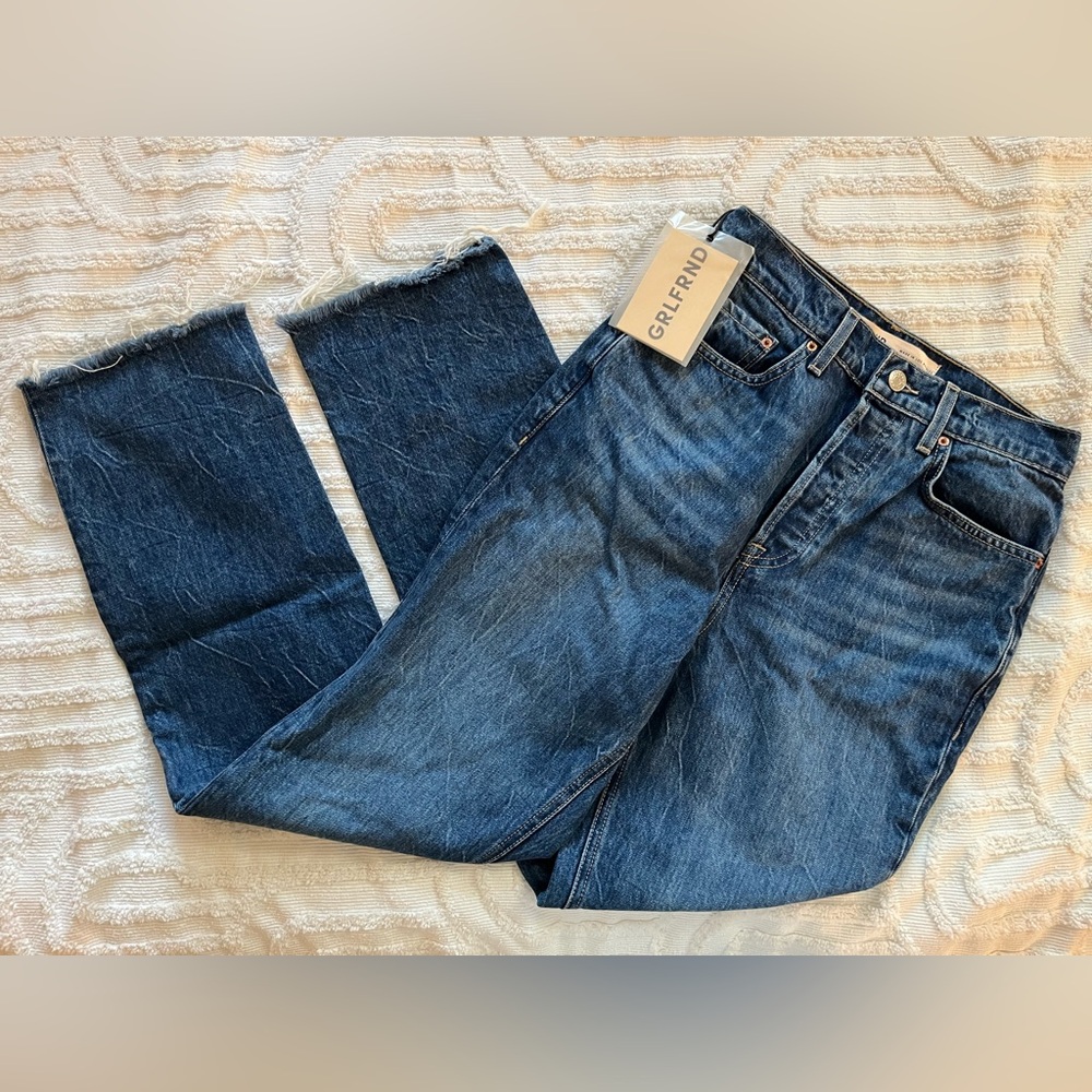 GRLFRND Cassidy mid rise straight jeans